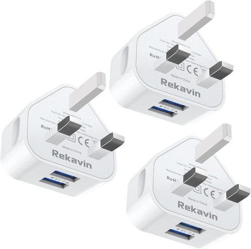 Pack usb plug mains - usb, uk