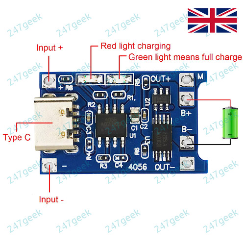 Usb c tp4056 lithium - usb,