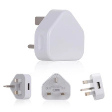 3 Pin UK Plug 5V 1A USB Wall